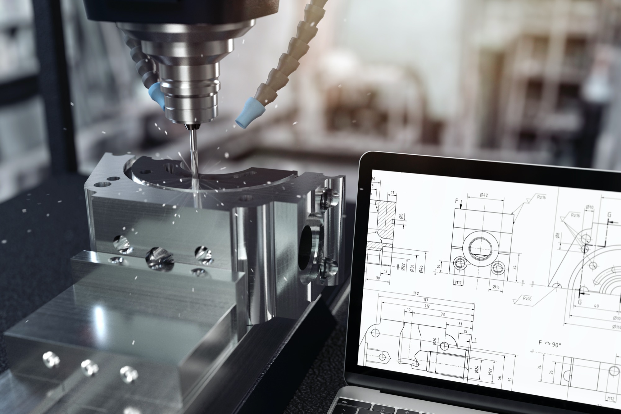 CNC machine with design notebook